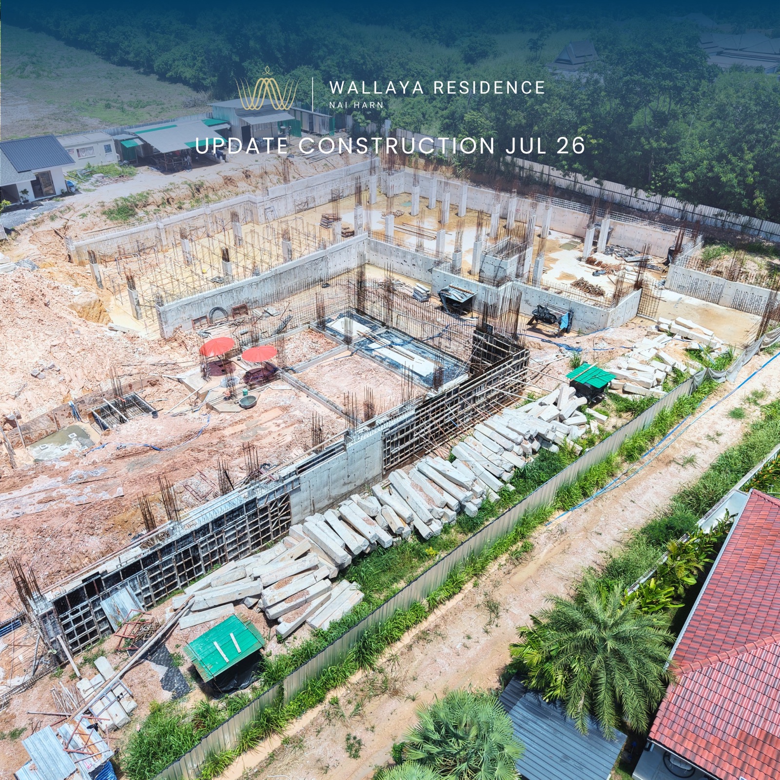 Wallaya Residence Nai Harn: фундаменты почти готовы, 2 квартиры по летним условиям